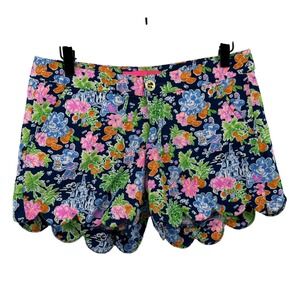 Disney Parks Lilly Pulitzer Buttercup 5" Short Women 2 Aegan Navy Mickey Minnie